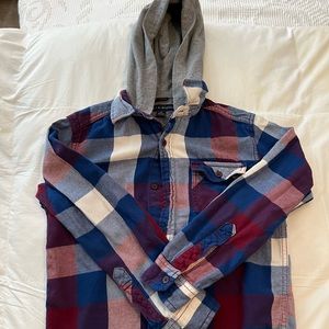 Boys hoodies button down flannel shirt